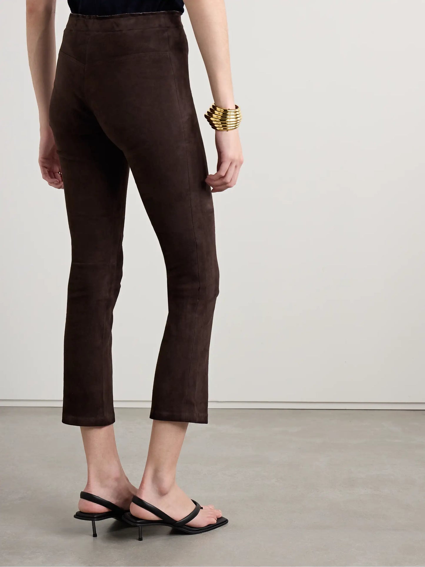 Jp Twenty Cropped Suede Flared Leggings