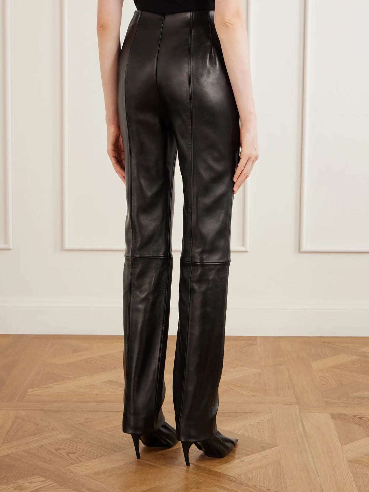 KHAITE Ryden Leather Straight-leg Pants