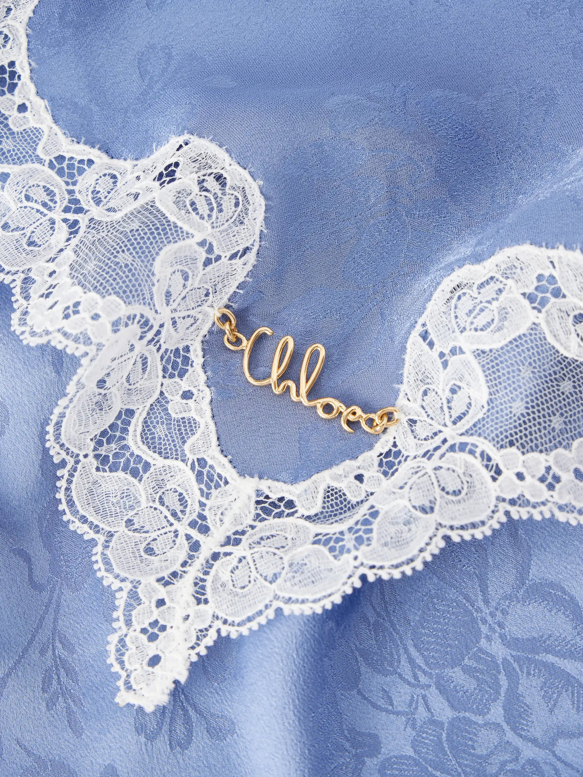 Lace-trimmed Silk Scarf