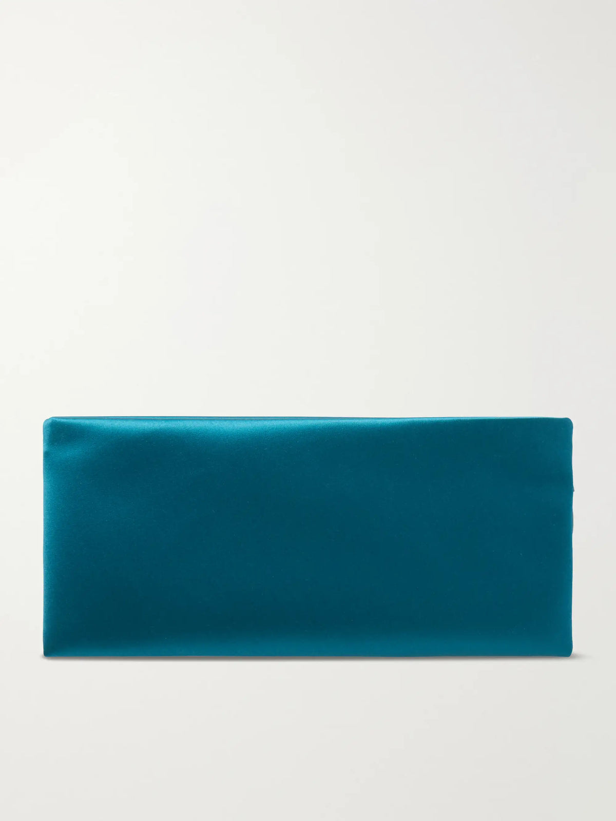Aura Leather-trimmed Satin Clutch