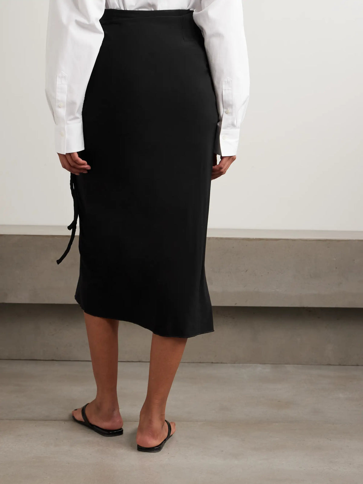 Max Mara Gathered Jersey Wrap-effect Maxi Skirt