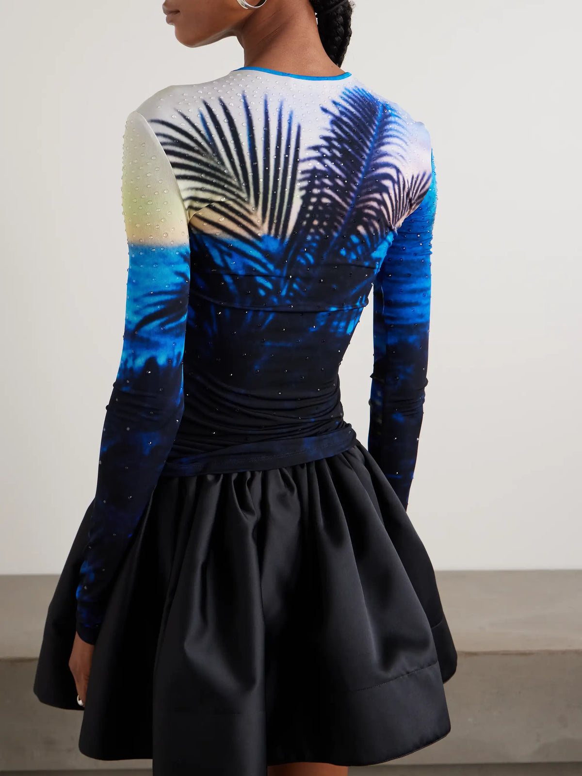 Crystal-embellished Printed Jersey T-shirt