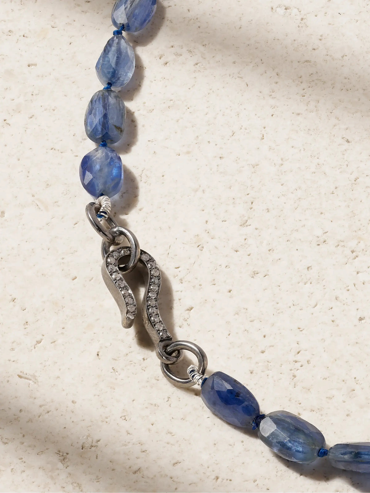 18-karat White Gold, Sterling Silver, Kyanite And Diamond Necklace