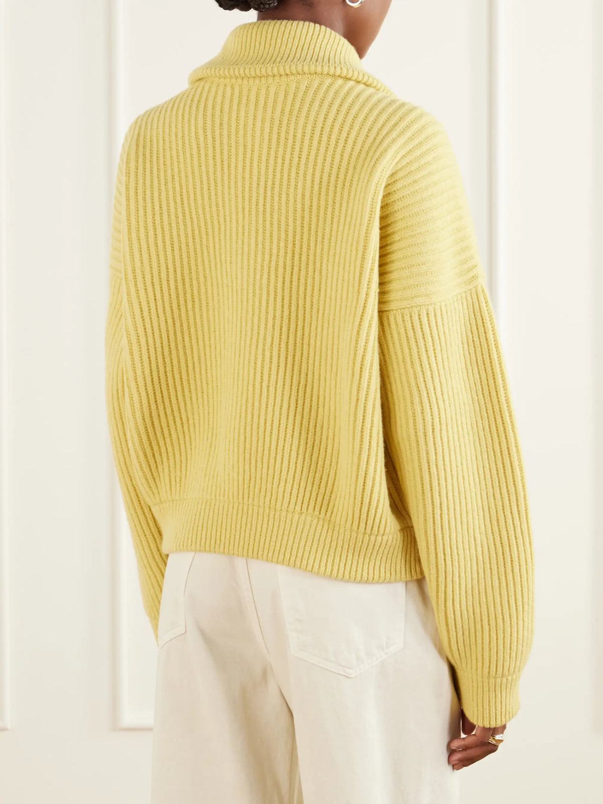 &Daughter Ribbed Wool Half-zip Sweater
