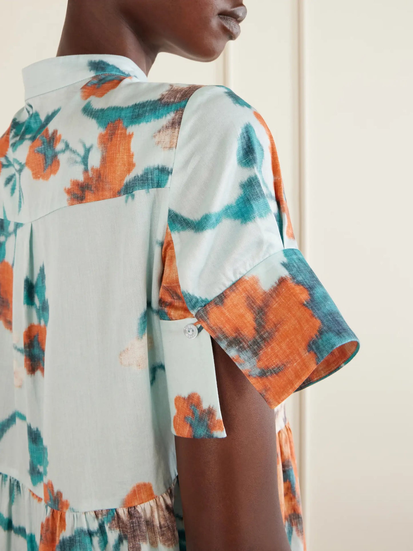 Tiered Floral-print Cotton Mini Dress