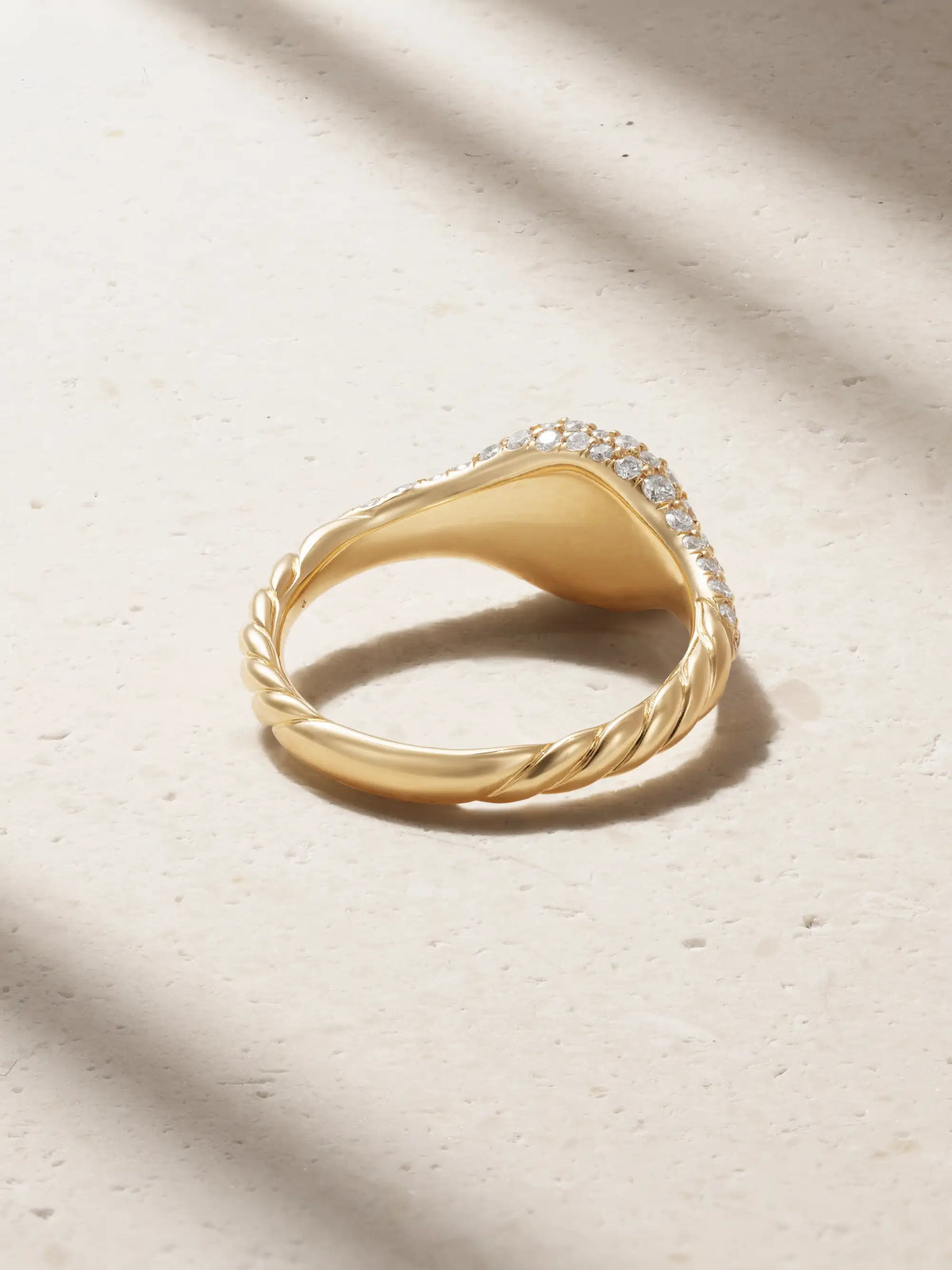 Petite Pavé 18-karat Gold Diamond Pinky Ring