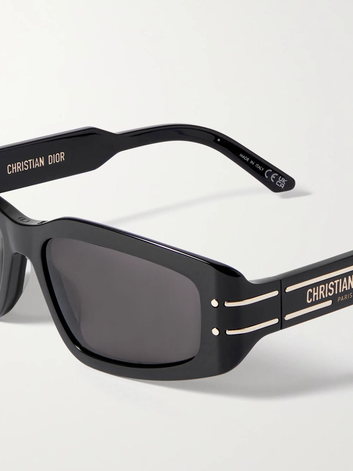 Diorsignature S9u Rectangular-frame Acetate And Gold-tone Sunglasses