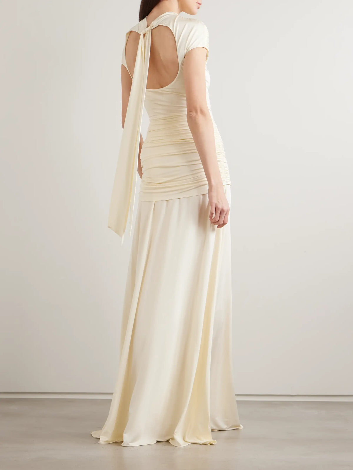 Self-Portrait Open-back Draped Stretch-jersey Maxi Dress