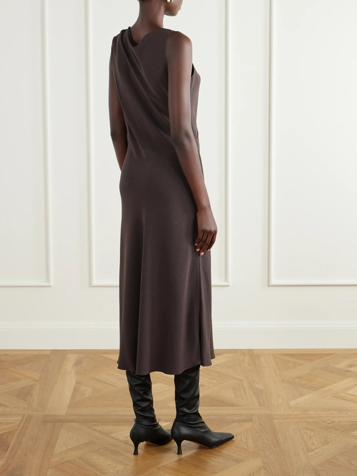 Theory Knotted Crepe Midi Dress