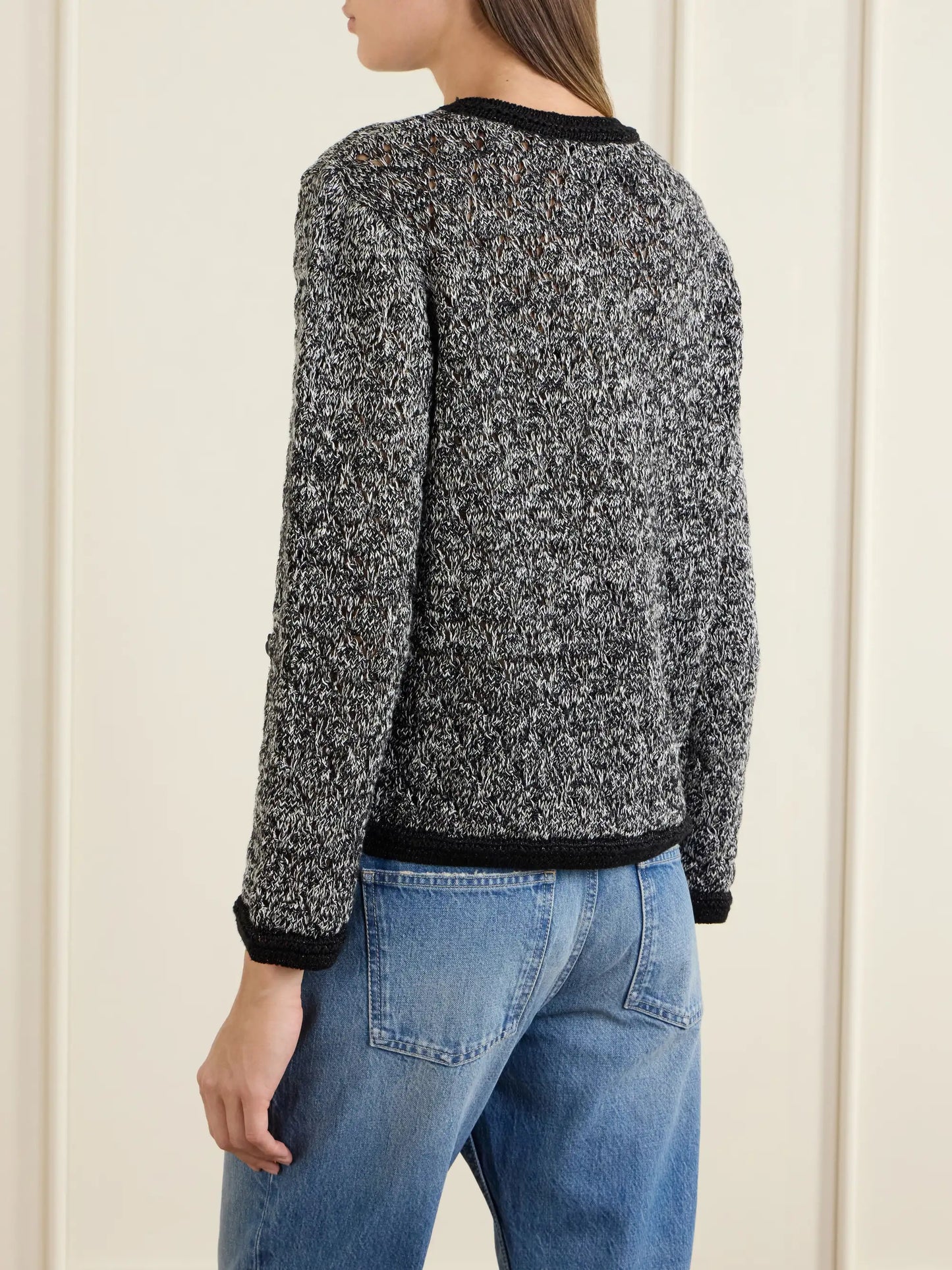 Embellished Knitted Linen Cardigan