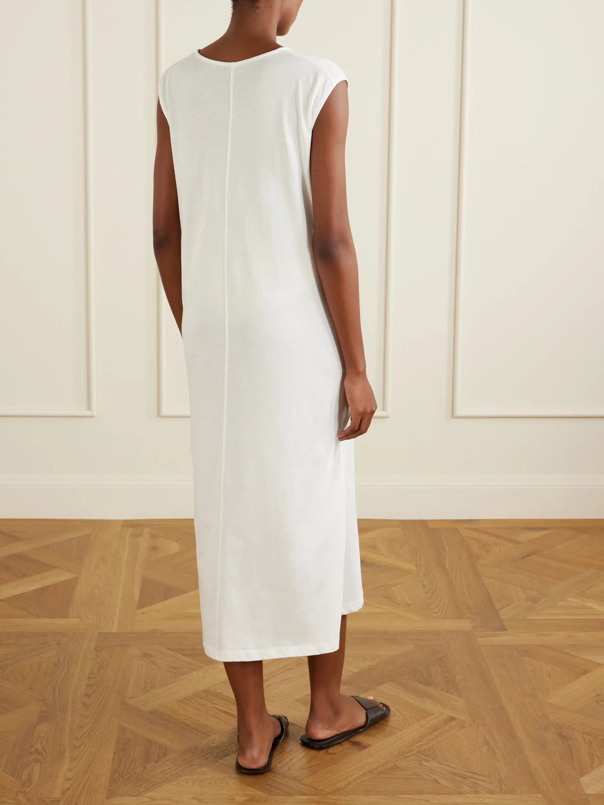 TOTEME Tie-detailed Cotton Midi Dress