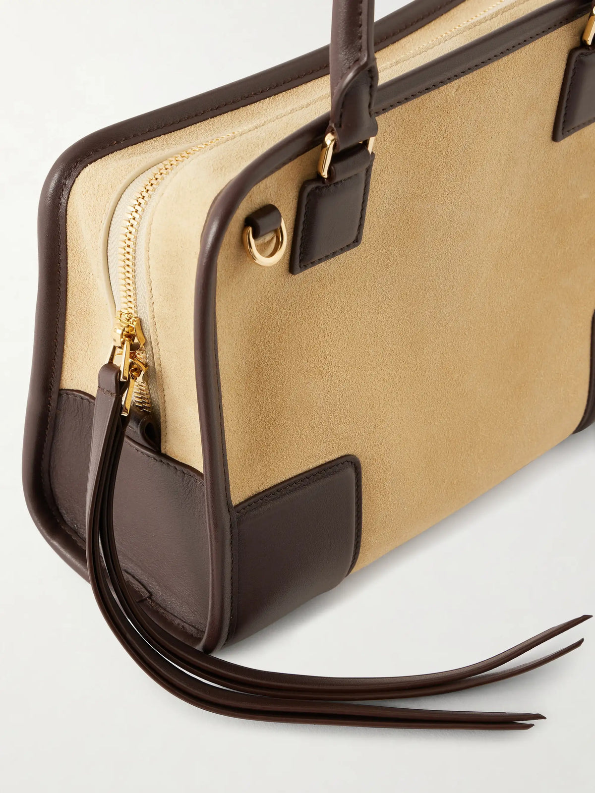 Amazona 180 Small Leather-trimmed Suede Shoulder Bag