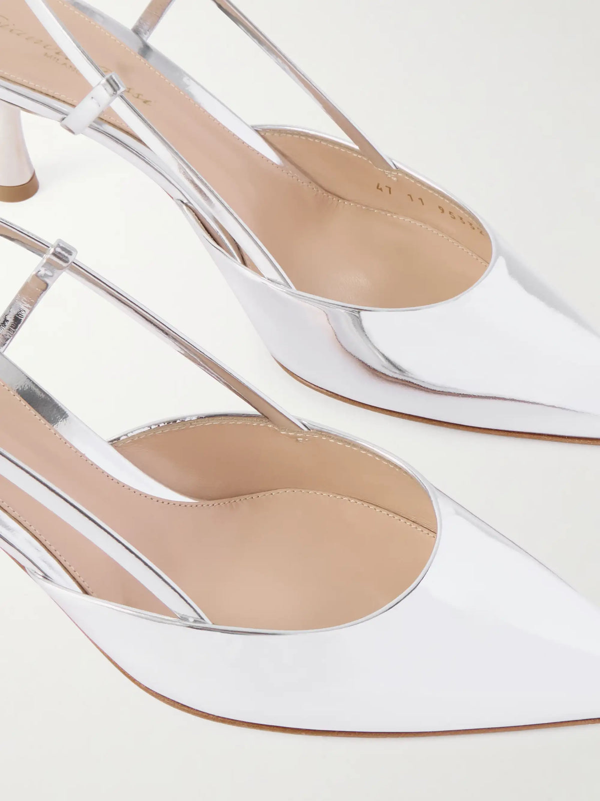 Ascent 55 Mirrored Leather Slingback Pumps