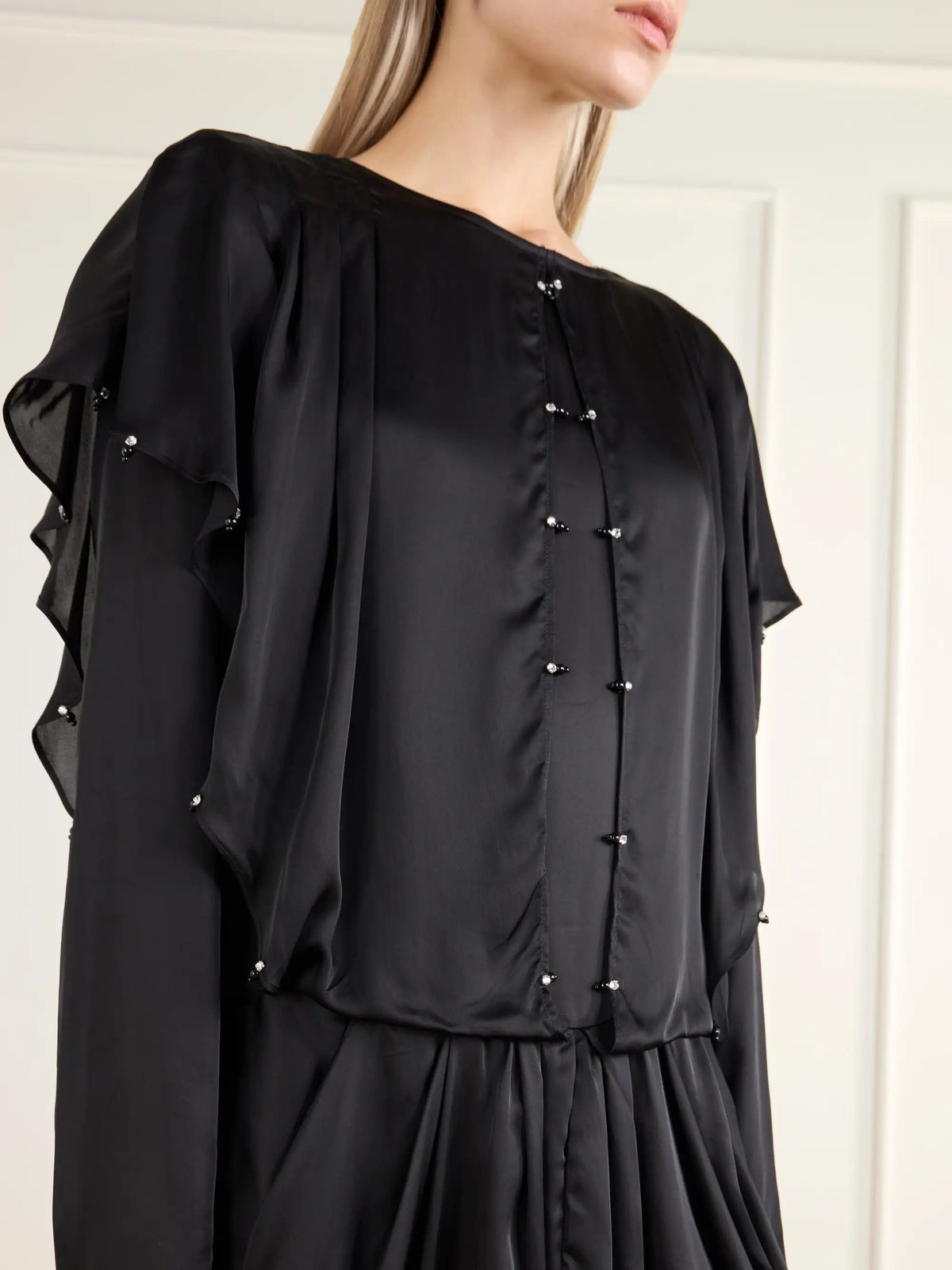 MARANT ÉTOILE Blissa Embellished Gathered Satin Mini Dress