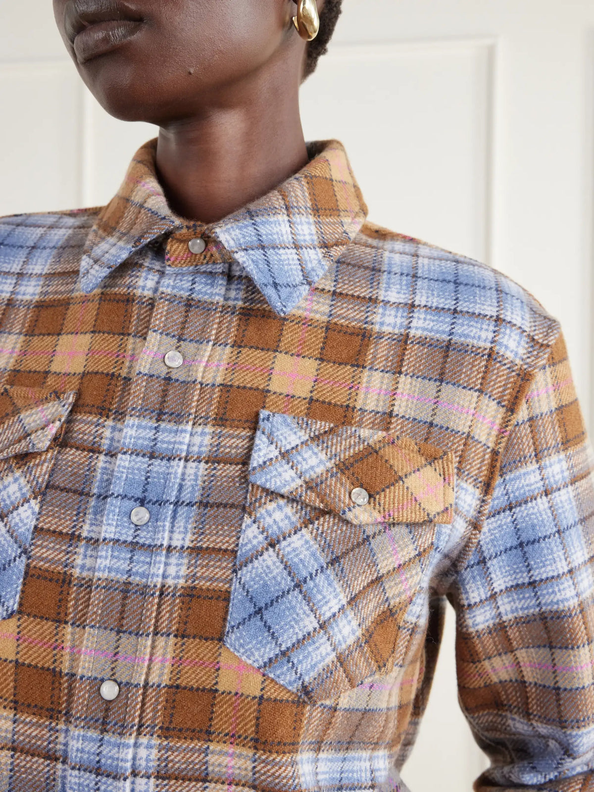 God's True Nomad Checked Cashmere-twill Shirt
