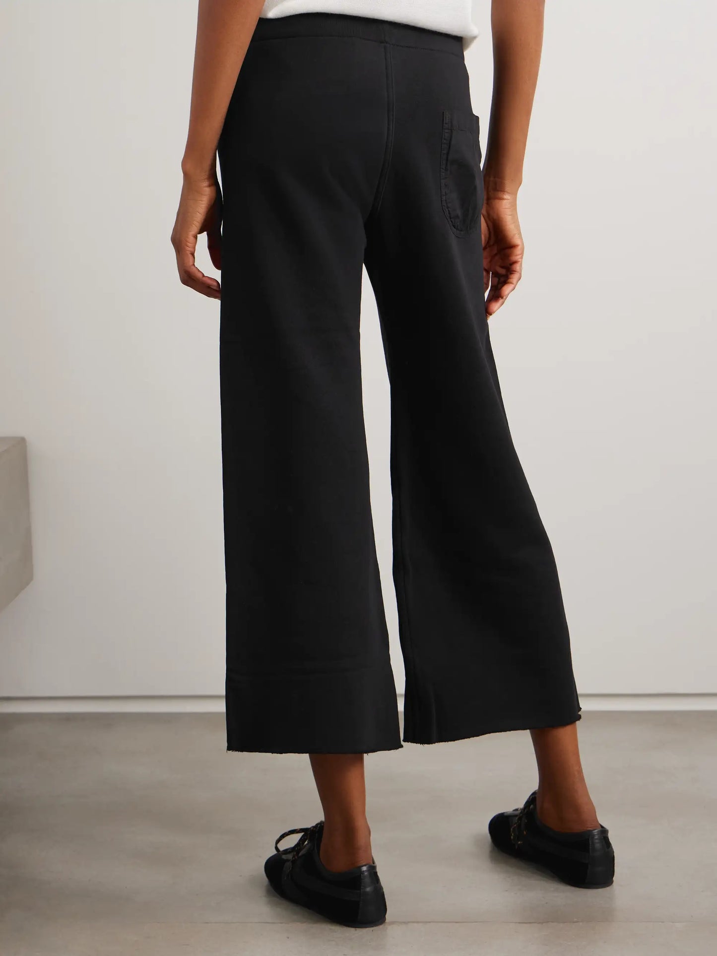Kiki Cropped Voile-trimmed Cotton-jersey Track Pants