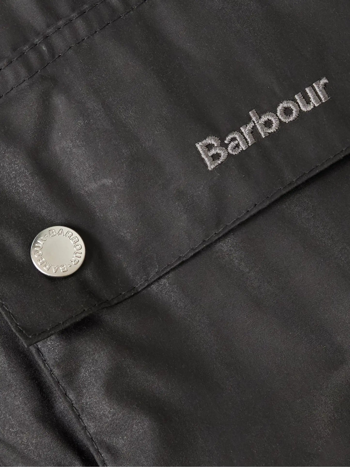 Marron Leather And Corduroy-trimmed Waxed-cotton Jacket