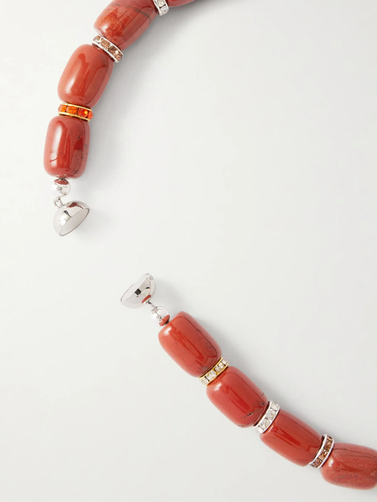 Rhodium-plated Jasper Necklace