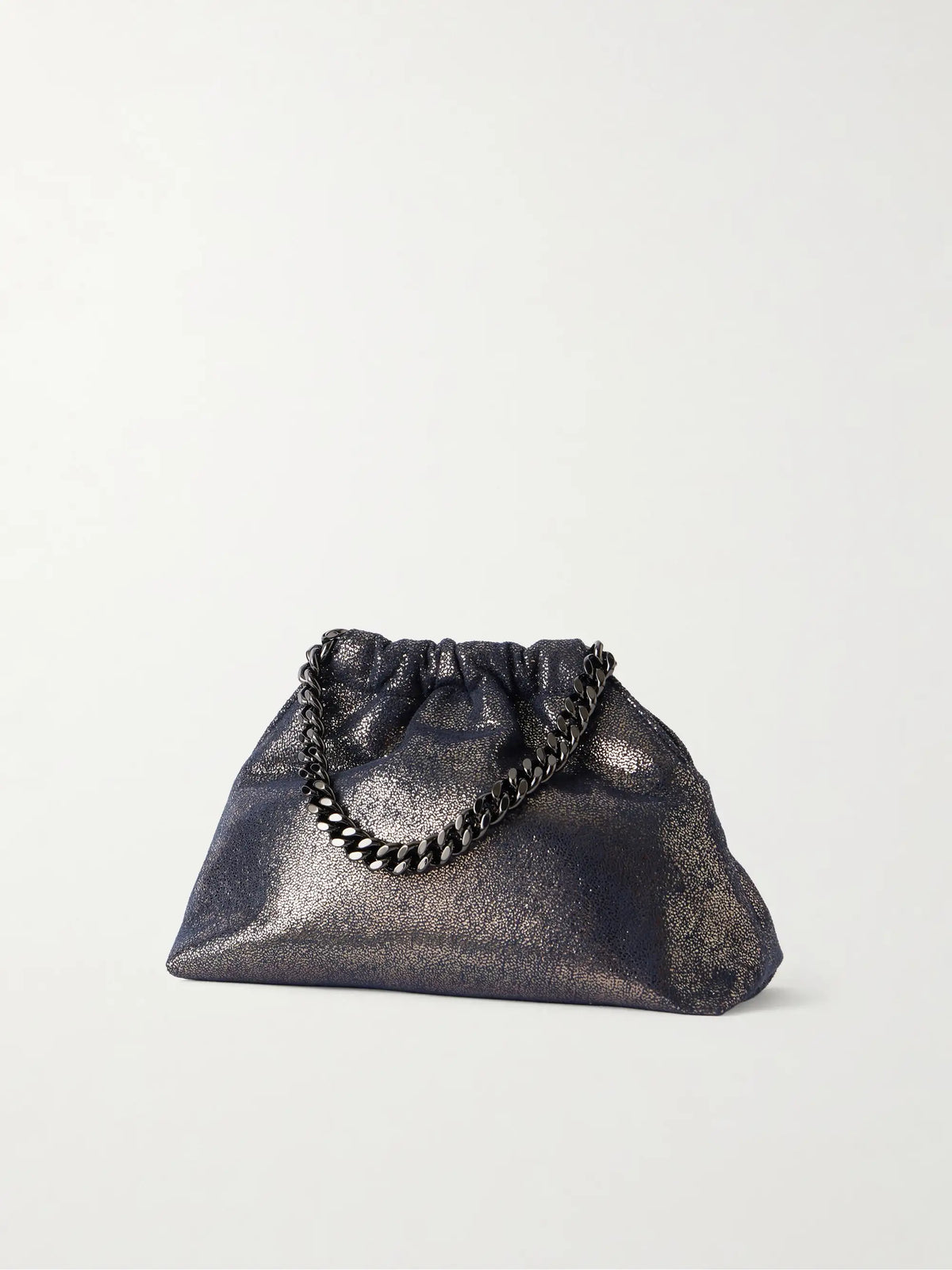 Falabella Mini Metallic Vegetarian Suede Drawstring Bag