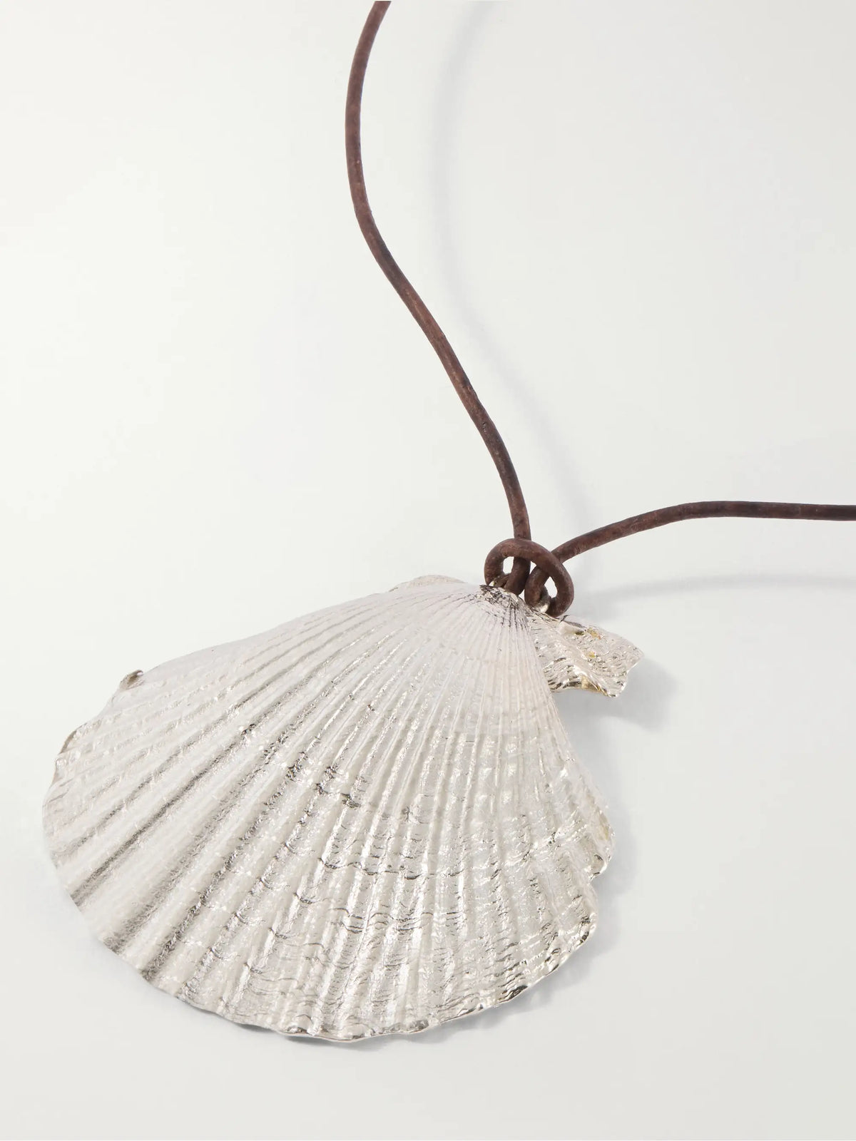 Sea Chalice Sterling Silver And Leather Cord Necklace