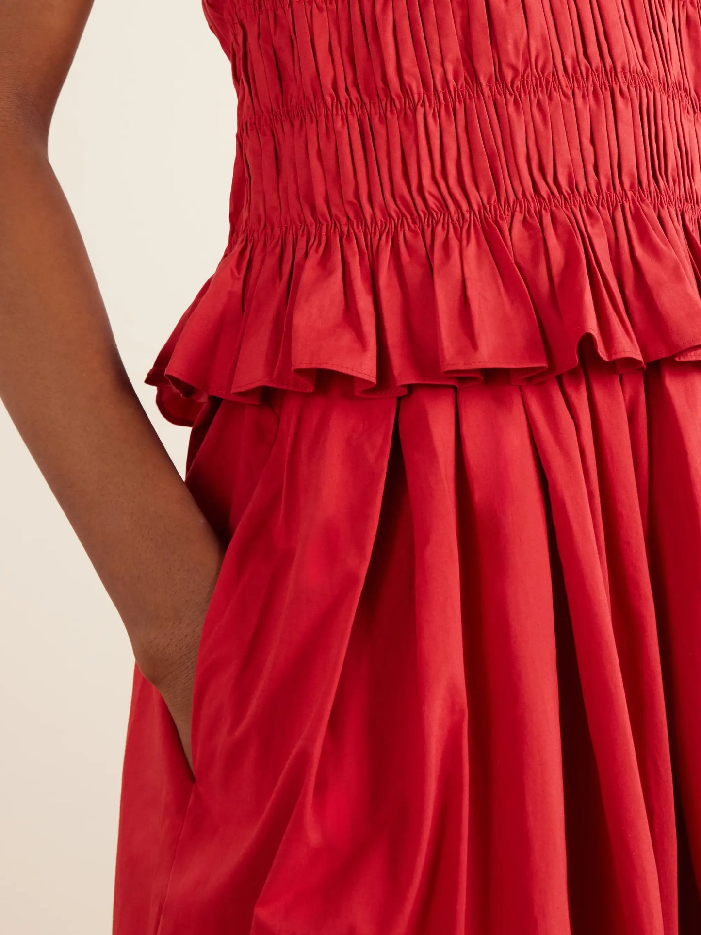 Cales Pleated Cotton-poplin Midi Skirt