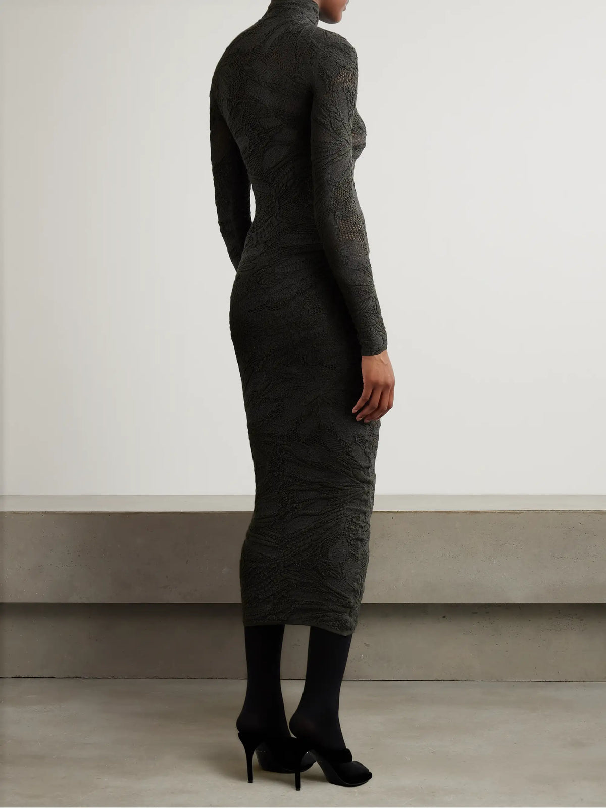 Silk-blend Jacquard-knit Midi Dress