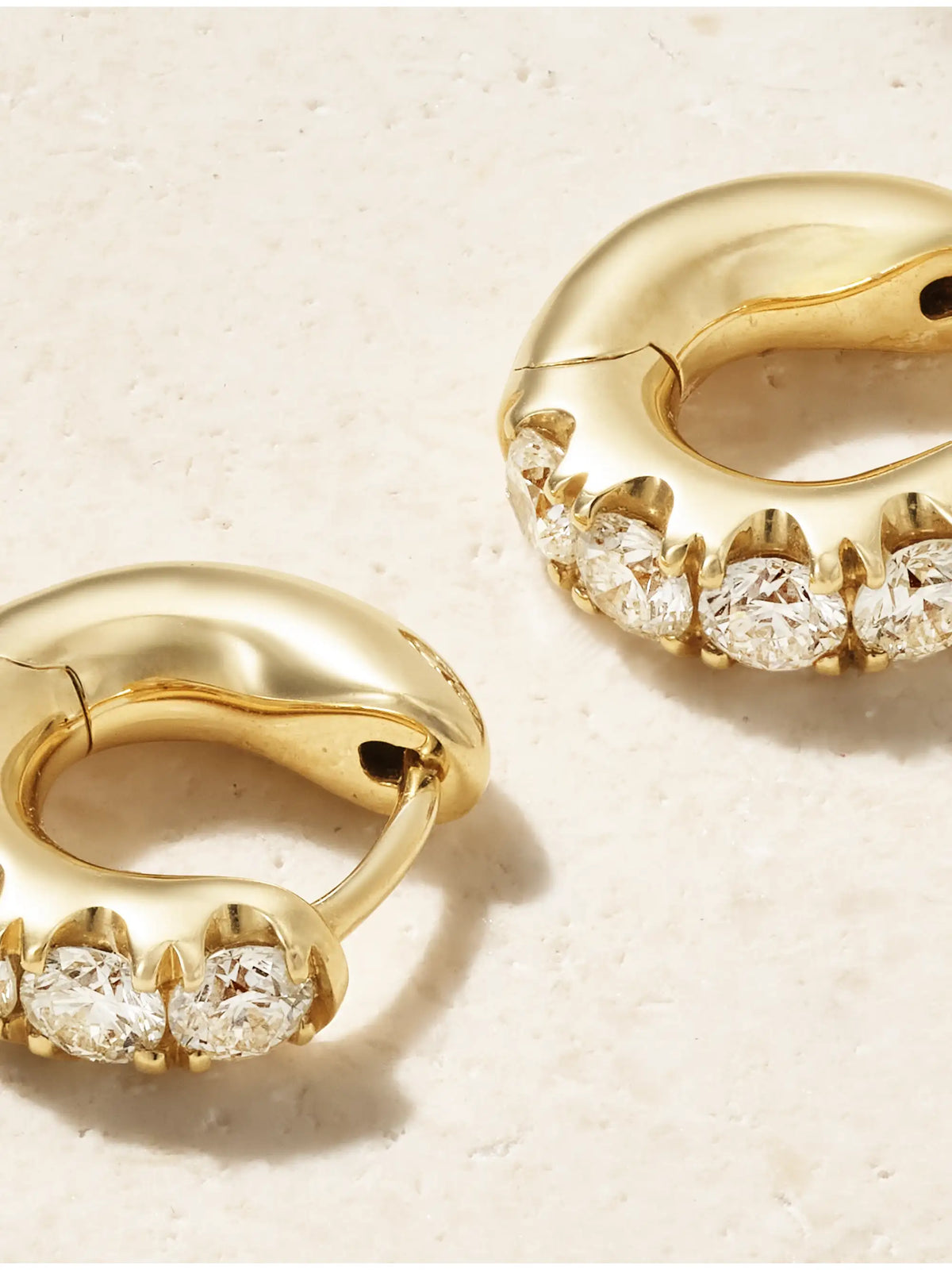 Super Duper 14-karat Gold Diamond Hoop Earrings