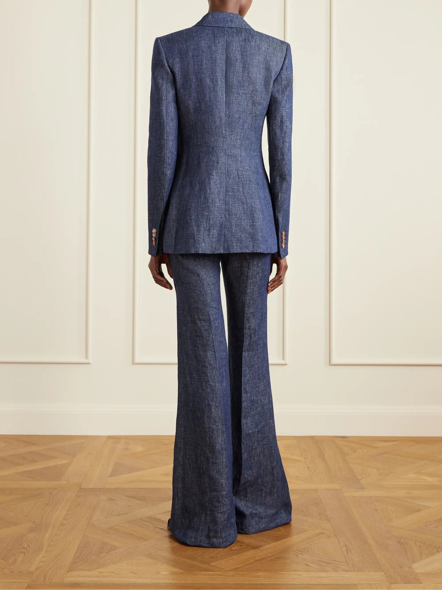 Leiva Darted Linen-chambray Blazer