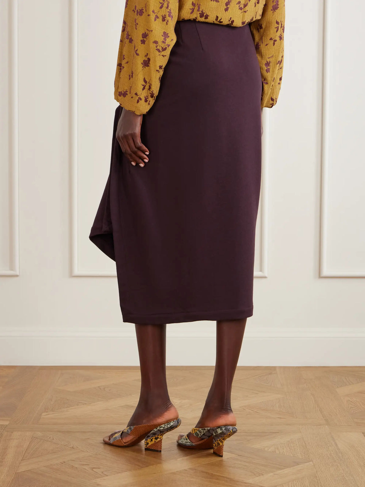 Dries Van Noten Draped Cotton-jersey Midi Skirt