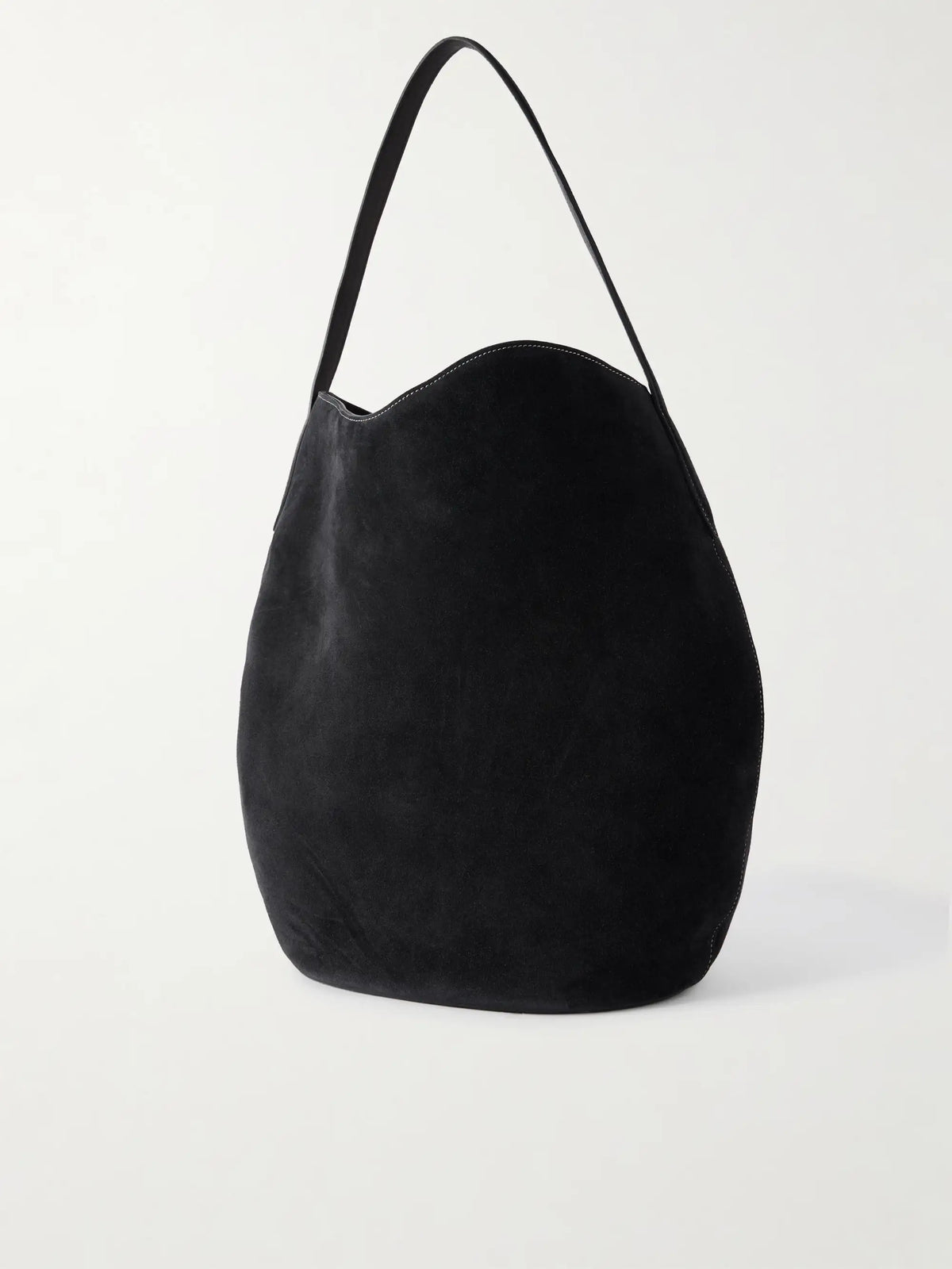 Buckled Suede Bucket Bag