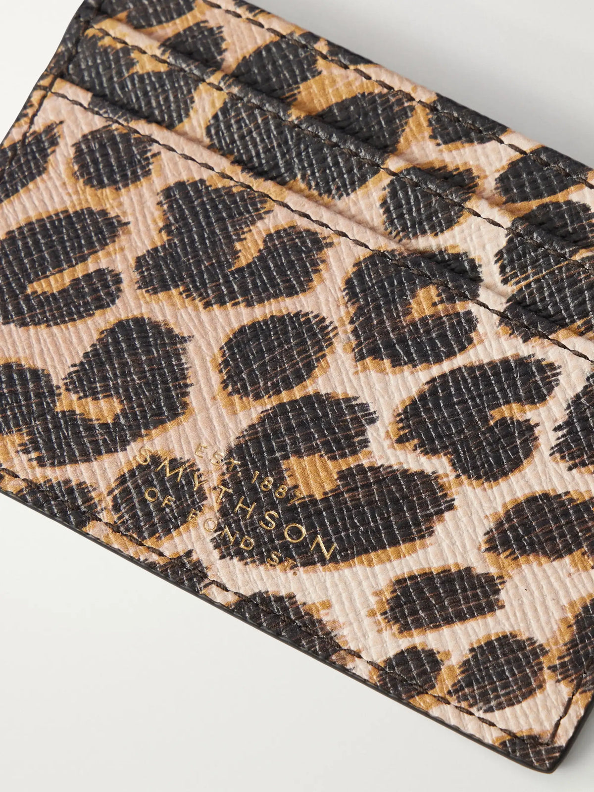 Smythson Panama Leopard-printed Leather Cardholder