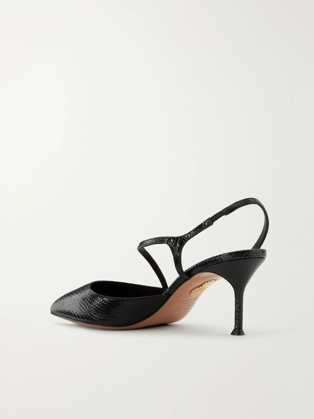 Dynasty 65 Snake-effect Leather Slingback Pumps