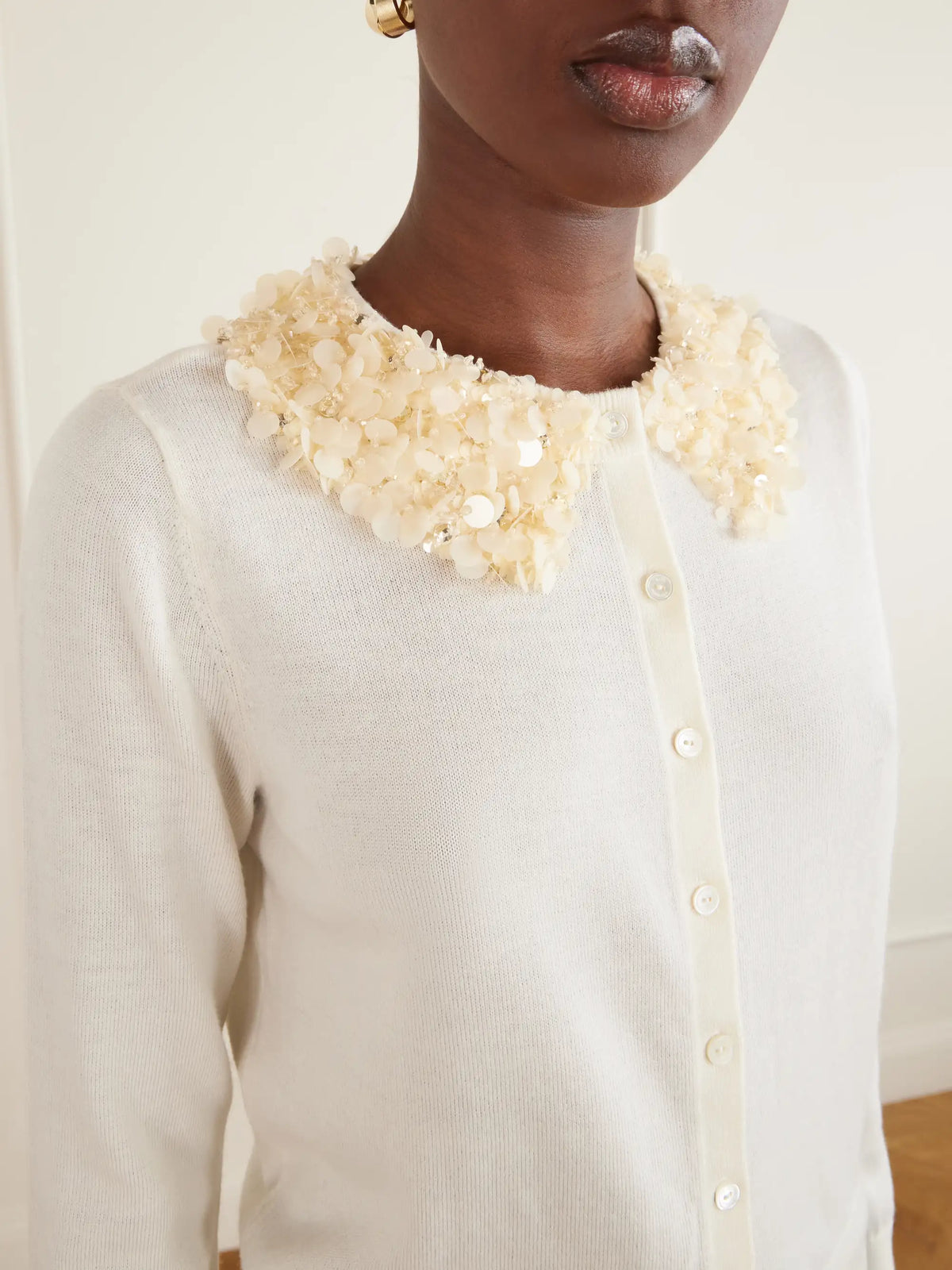 Ulla Johnson Anna Embellished Merino Wool Cardigan