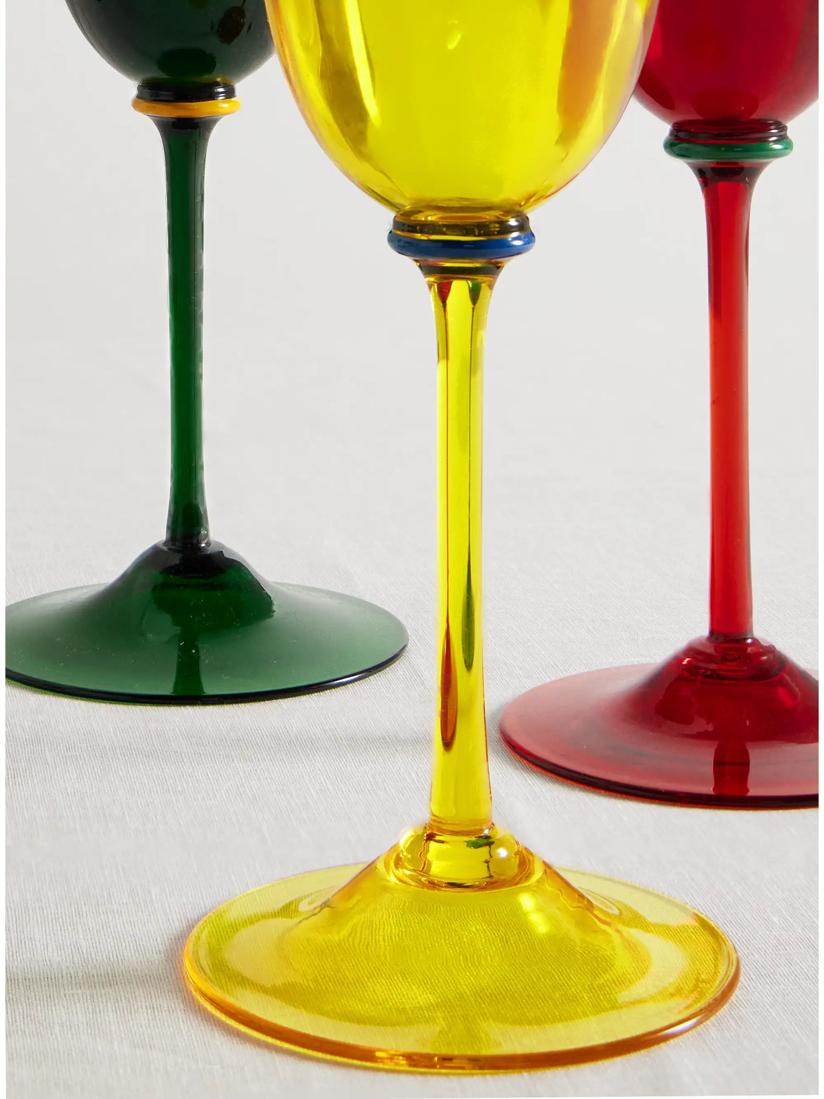 Set Of Eight Murano Wine Glasses