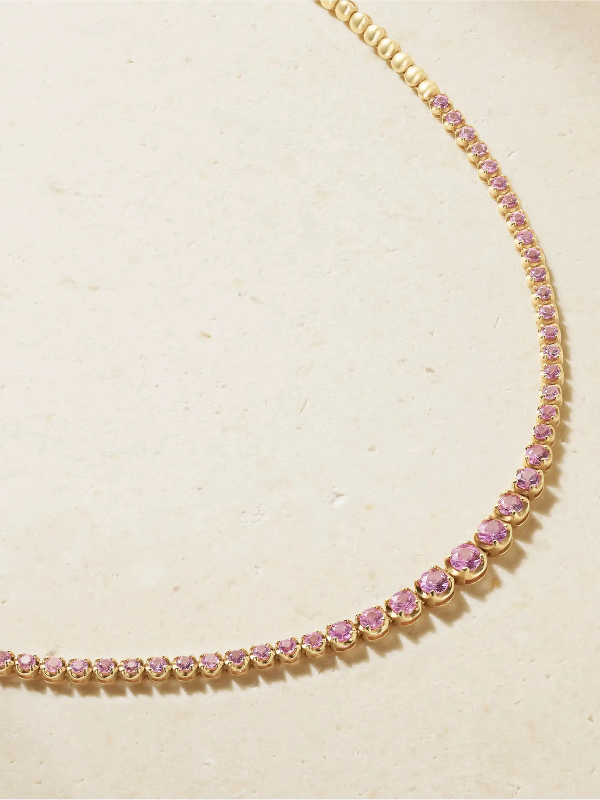Jennifer Meyer Small 18-karat Gold Pink Sapphire Tennis Necklace