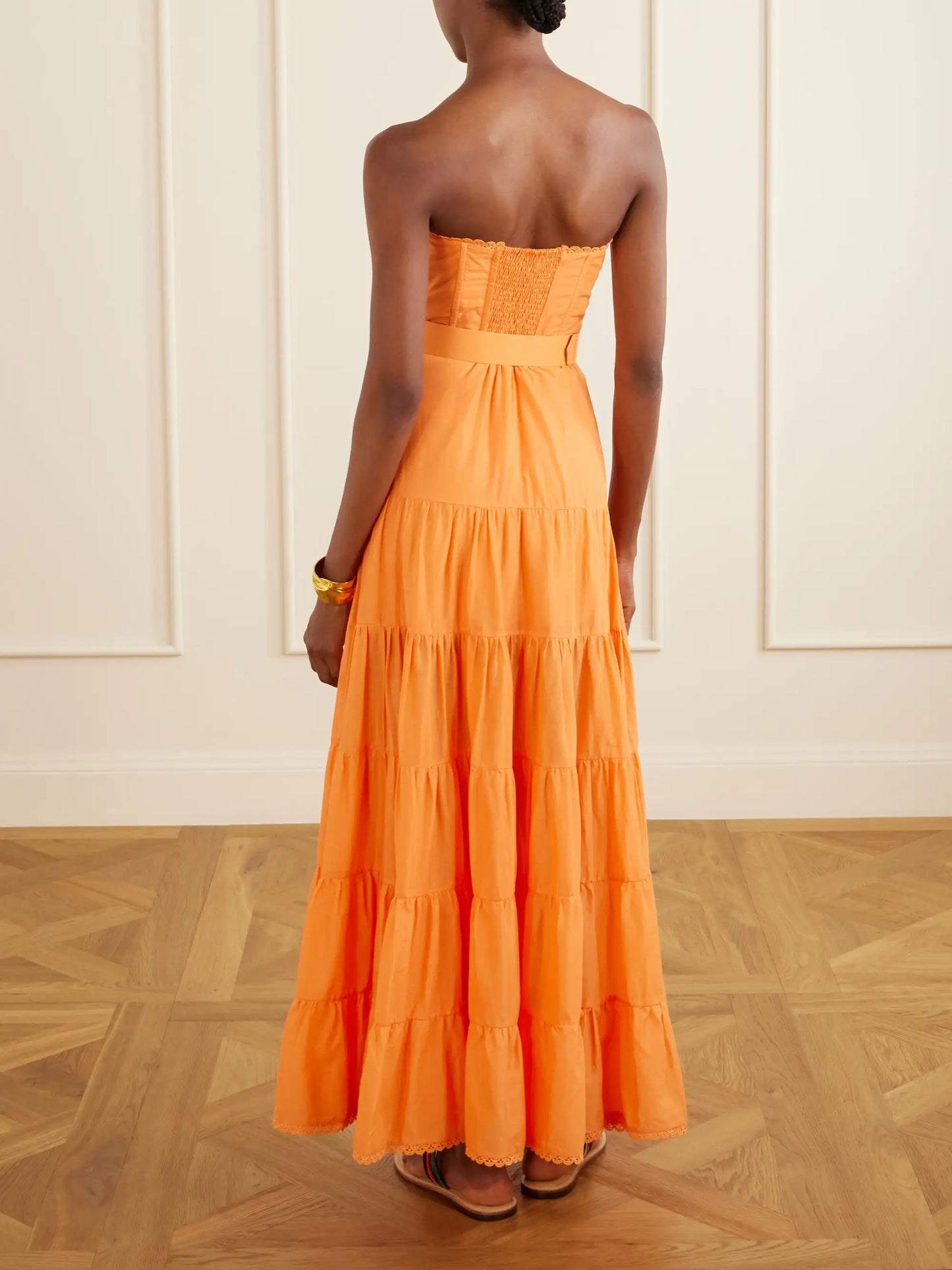 Danny Guipure Lace-trimmed Cotton-blend Voile Midi Dress