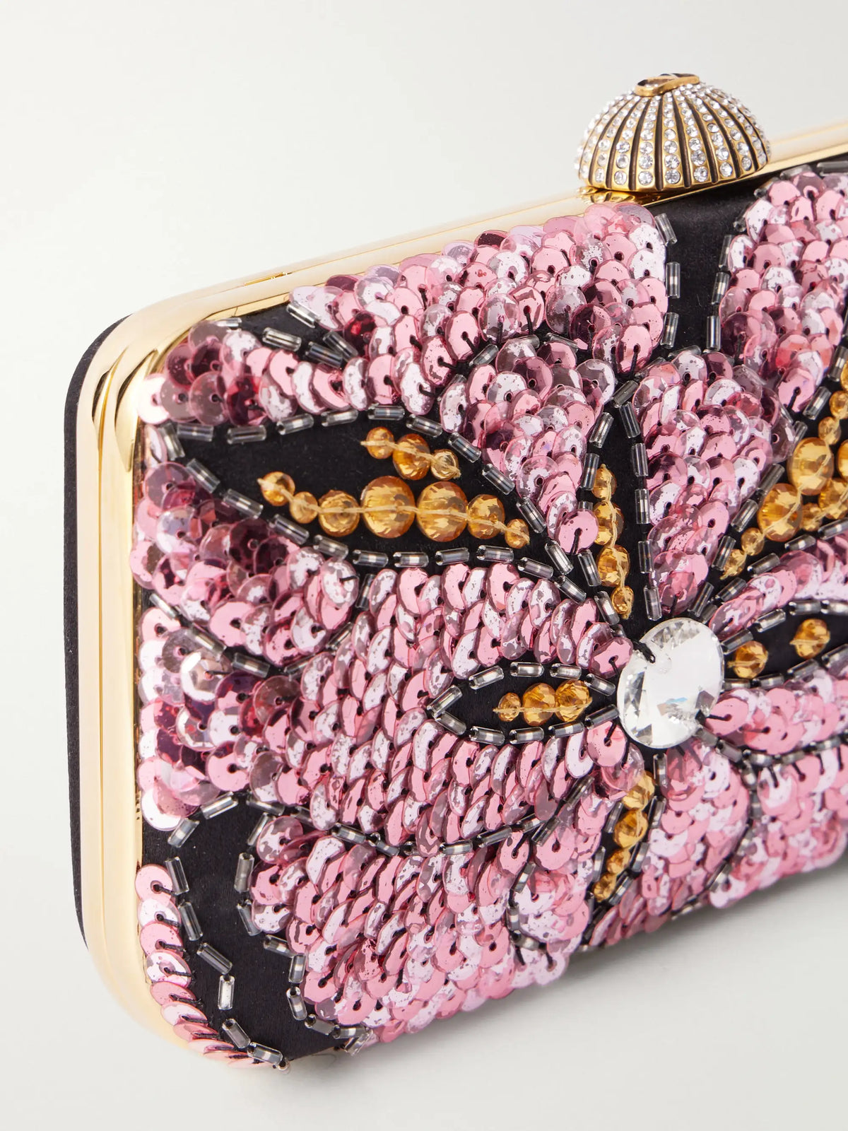 Carry Secrets Minaudière Embellished Satin Clutch