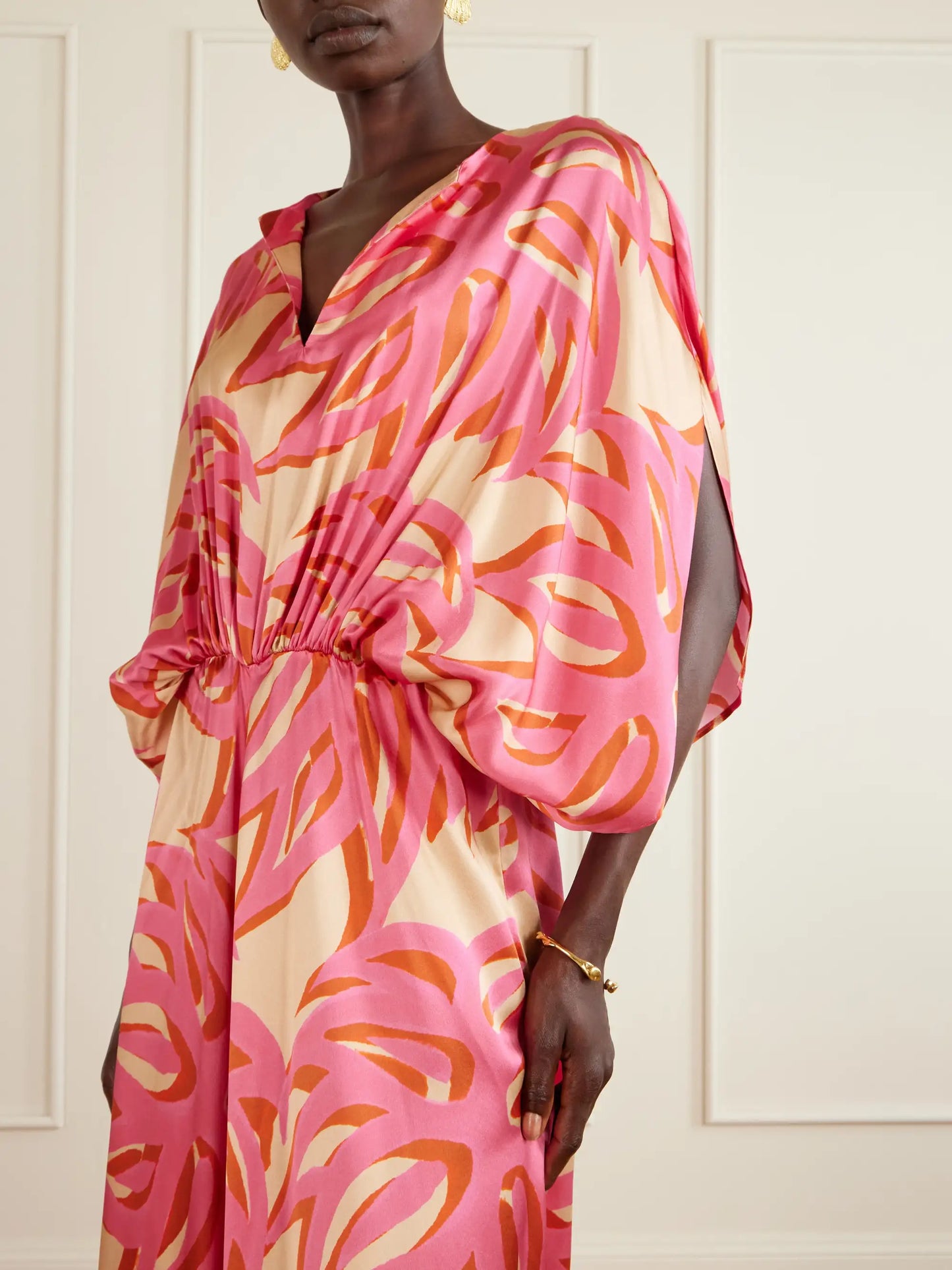 Ismene Printed Silk-satin Maxi Dress