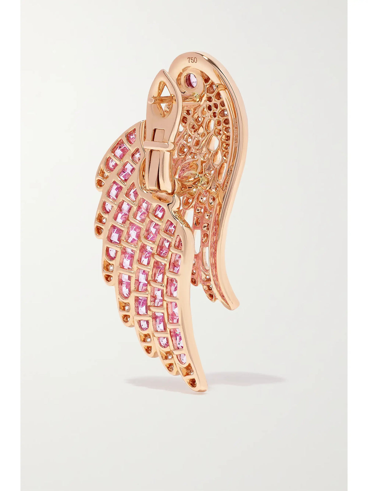 Wings Embrace 18-karat Rose Gold, Sapphire And Diamond Earrings