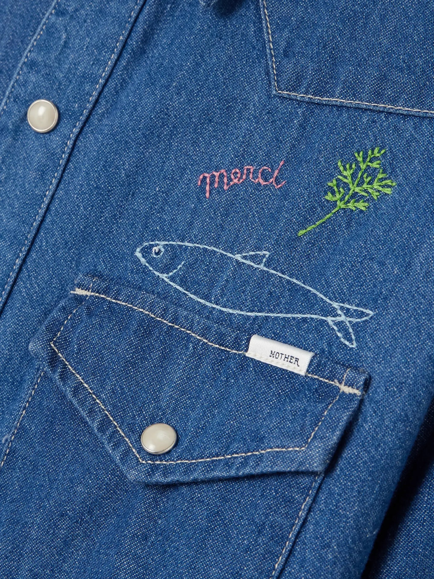 All My Eyes Embroidered Denim Shirt