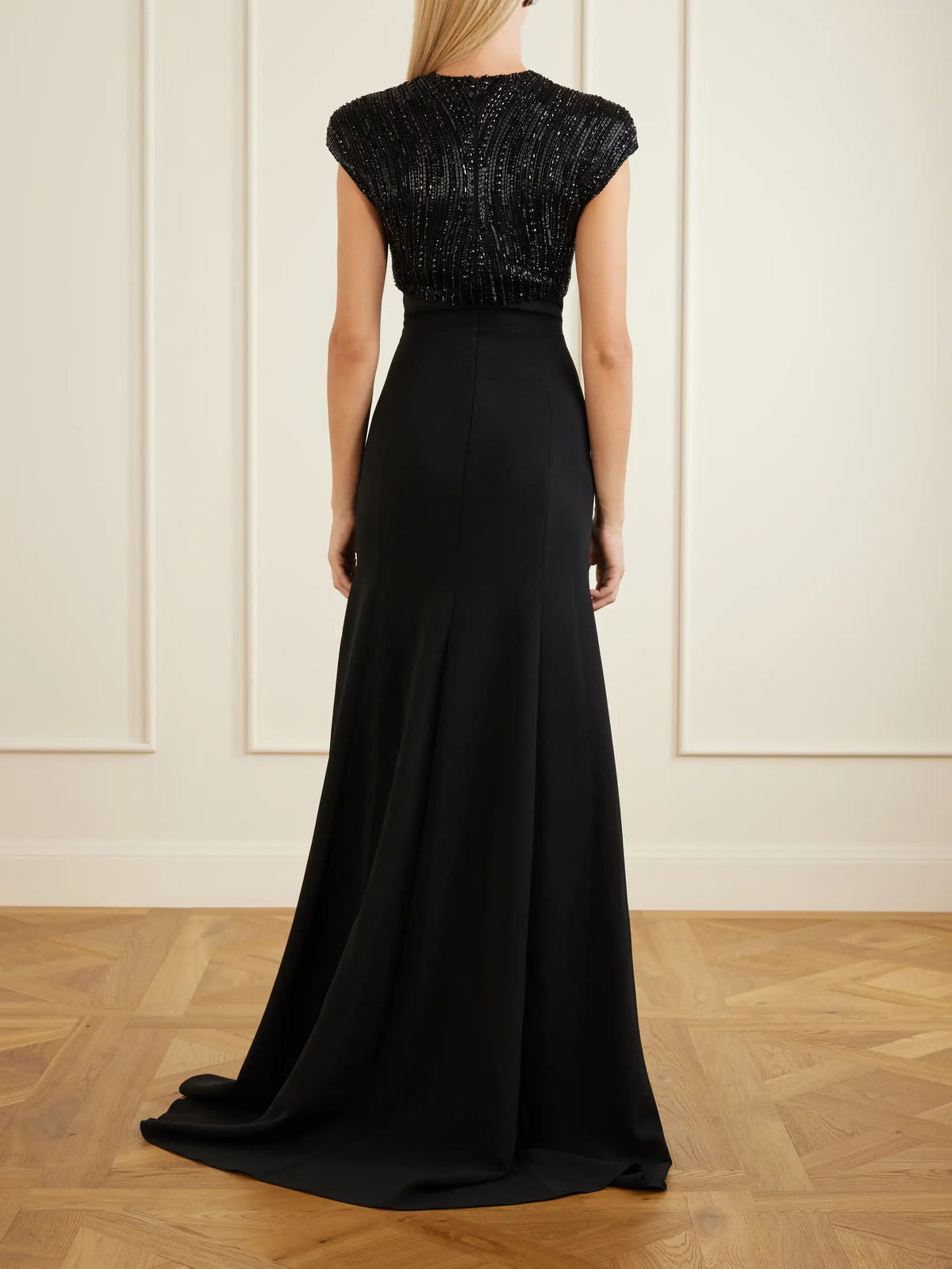 Moonveil Embellished Georgette-crepe Gown