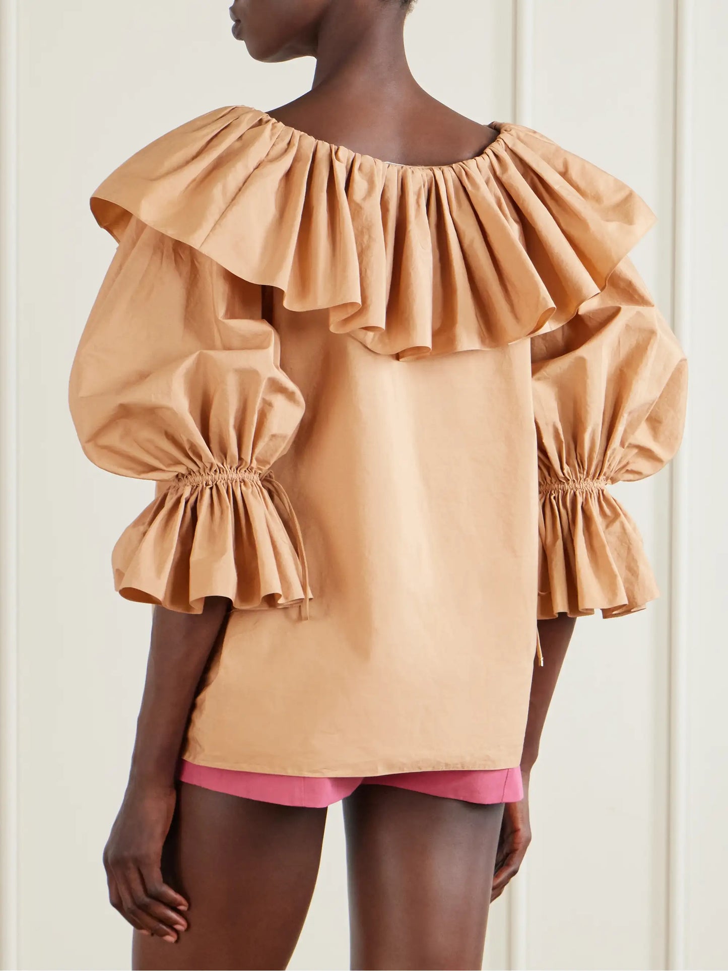Ruffled Cotton-poplin Top