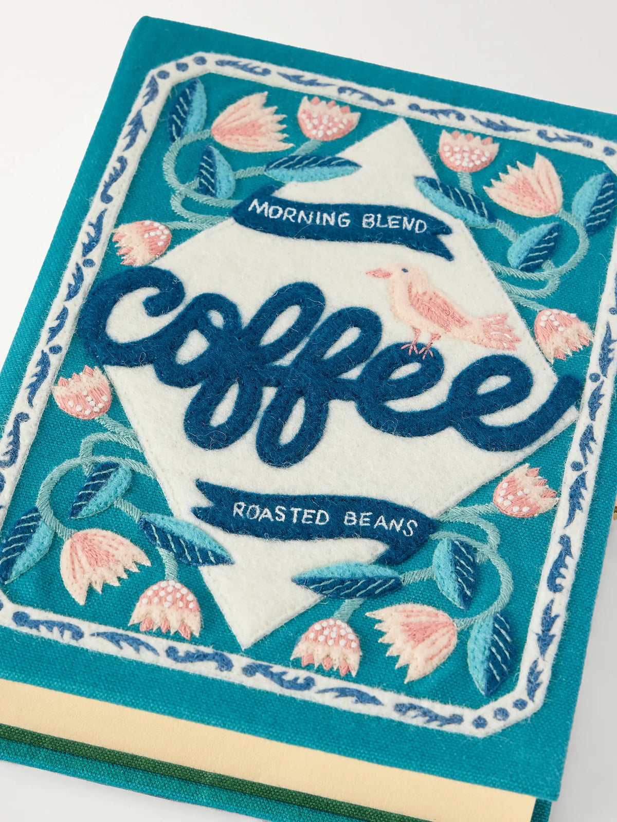 Olympia Le-Tan Coffee Embroidered Canvas Clutch