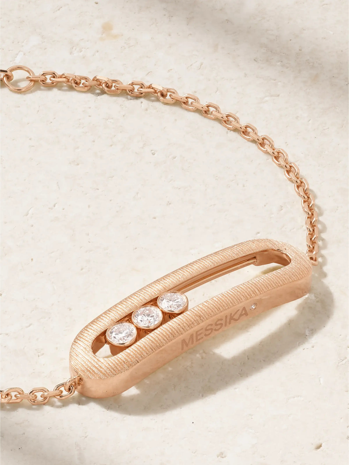 Move Classique Ciselé 18-karat Rose Gold Diamond Bracelet