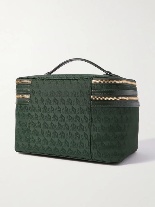 Vanity Kit Leather-trimmed Nylon-jacquard Cosmetics Case