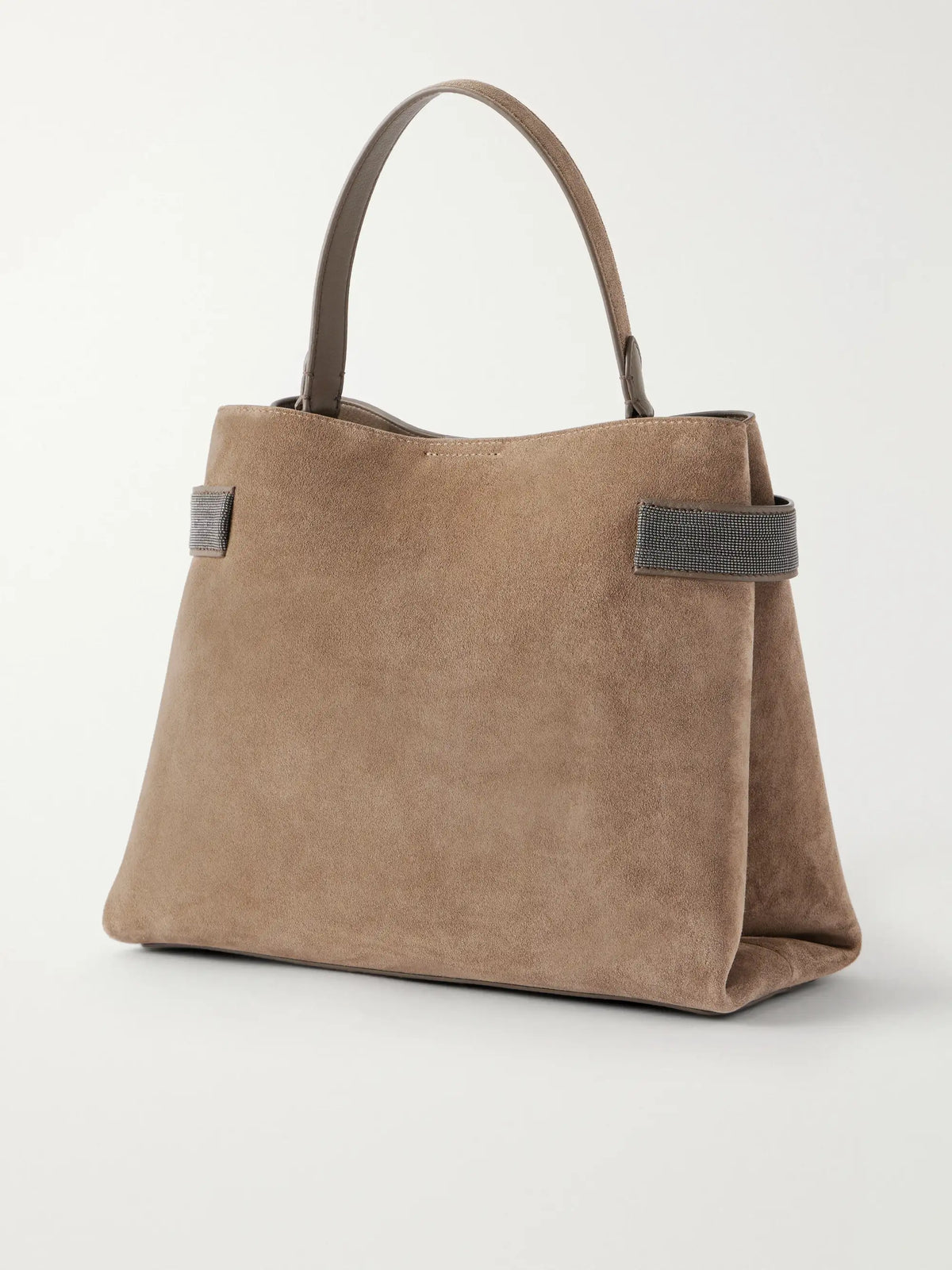Bead-embellished Suede Shoulder Bag