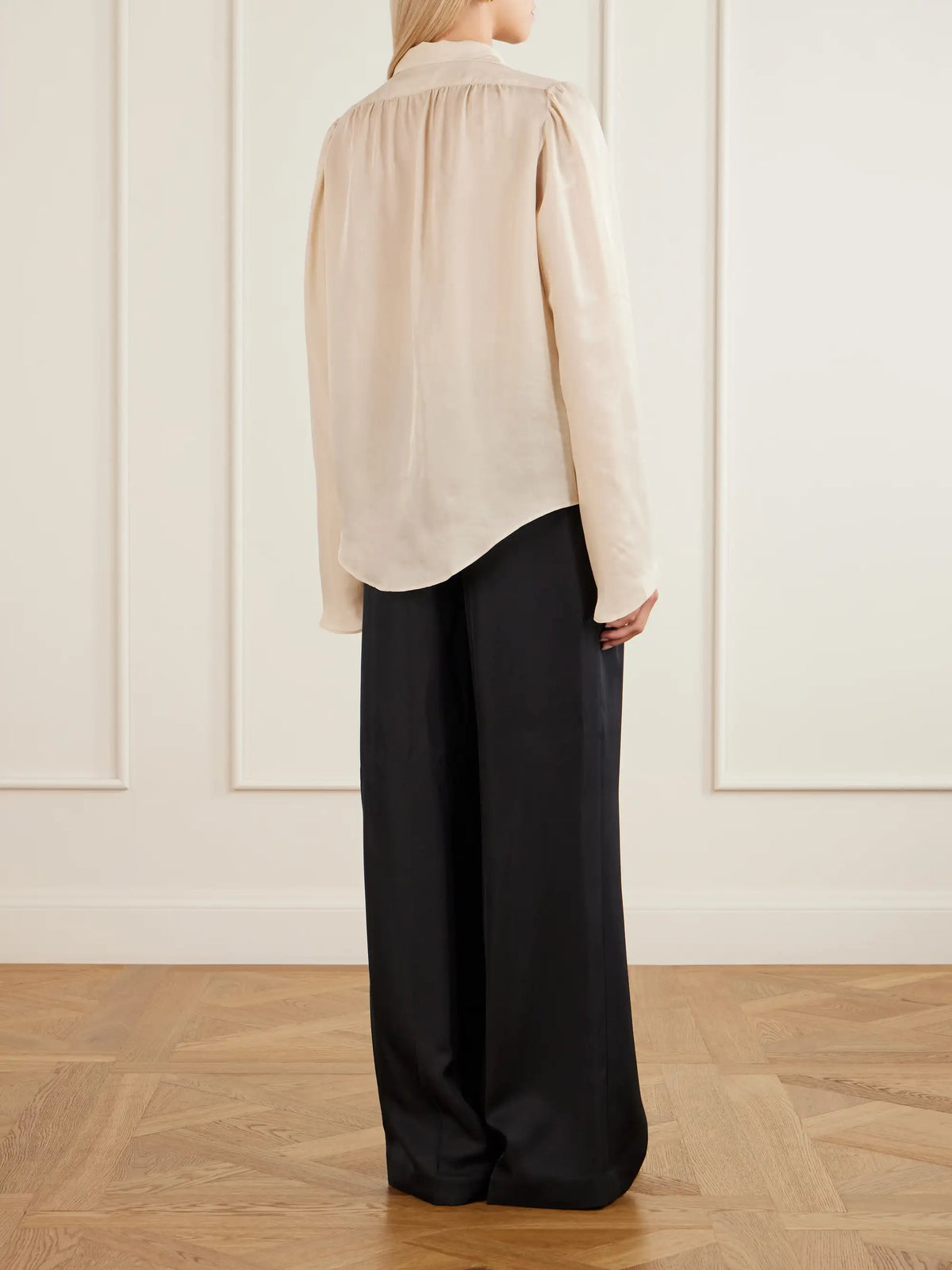 Maria McManus Scarf-detailed Satin Blouse