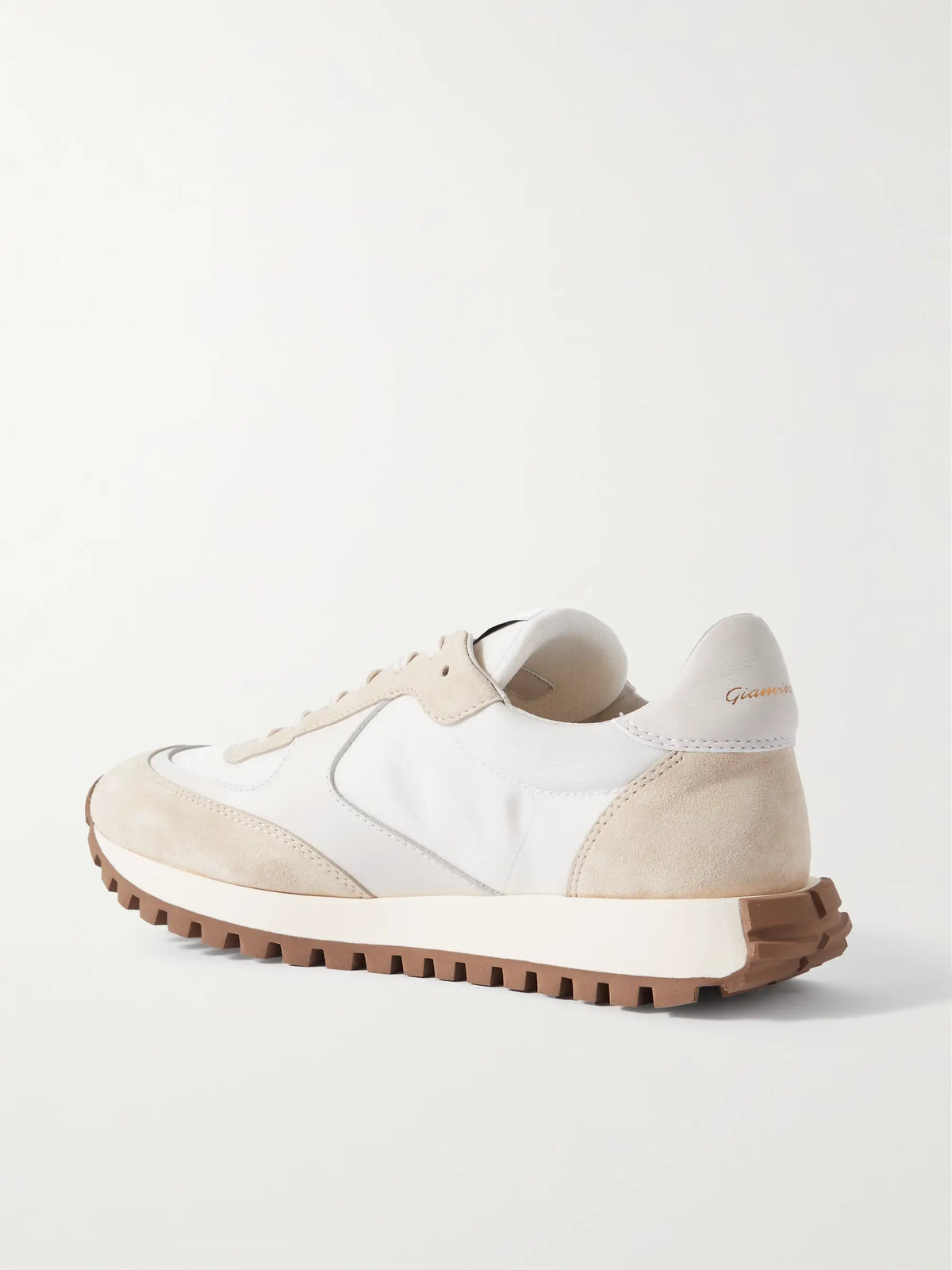Gravel Suede, Leather And Shell Sneakers