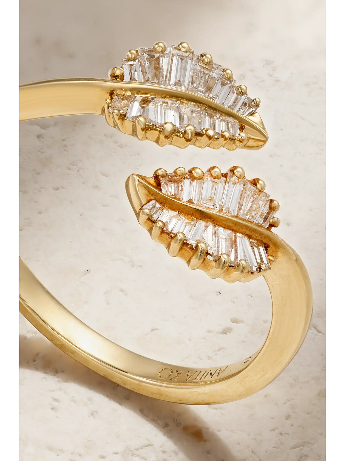 Small Palm Leaf 18-karat Gold Diamond Ring