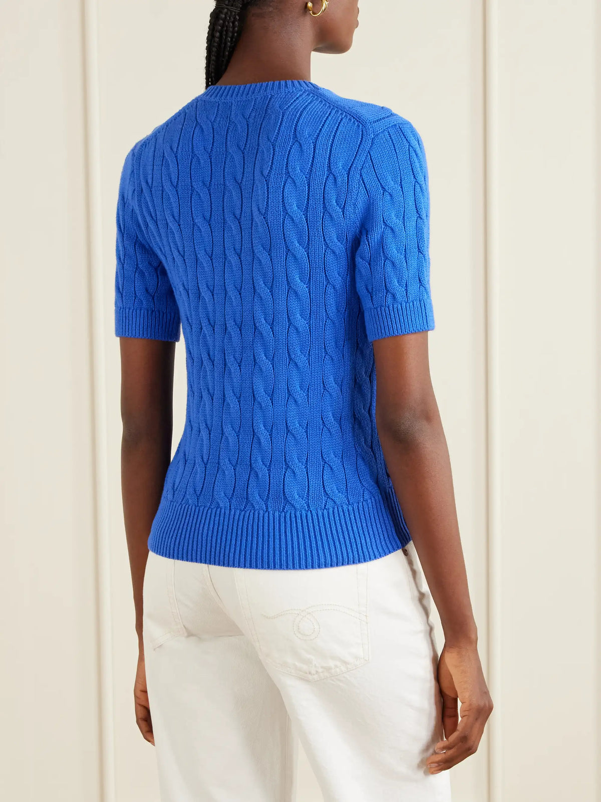 Logo-embroidered Cable-knit Cotton Cardigan